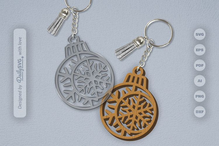 Moon Snowflake Bauble SVG