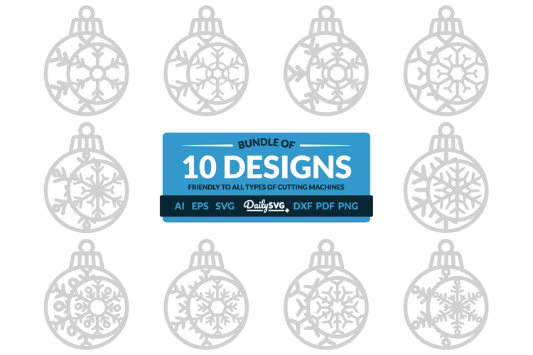 Moon Snowflake Bauble SVG