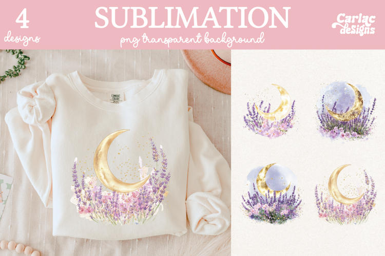 Moon Sublimation Bundle, Moon Clipart Bundle