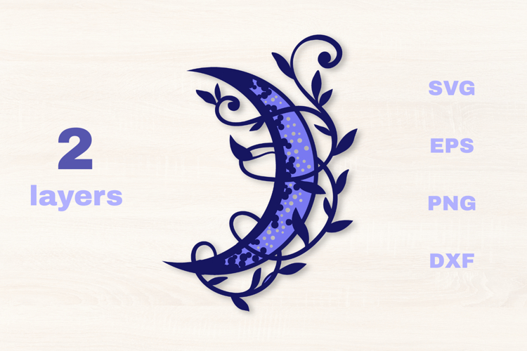 Layered Vine Moon SVG