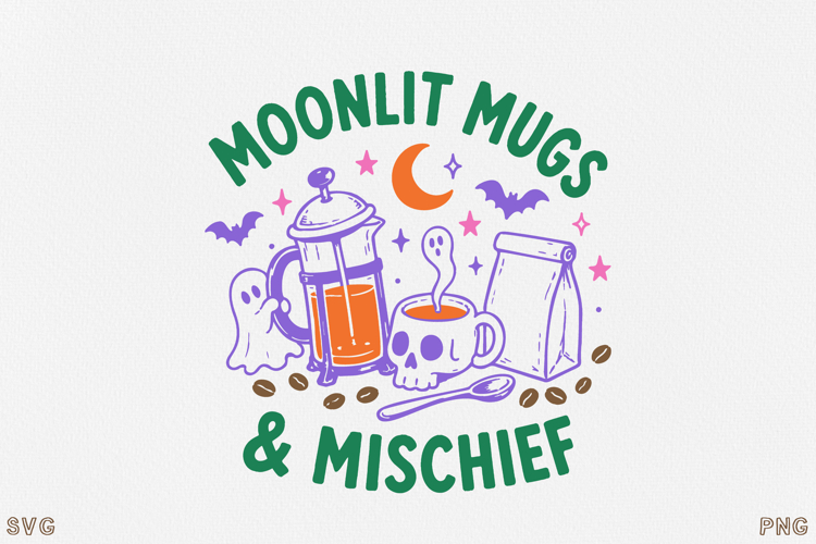 Halloween Ghost Coffee SVG PNG Skull Mug Design