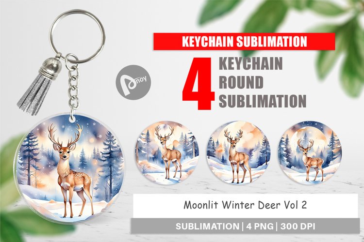 Keychain Moonlit Winter Deer