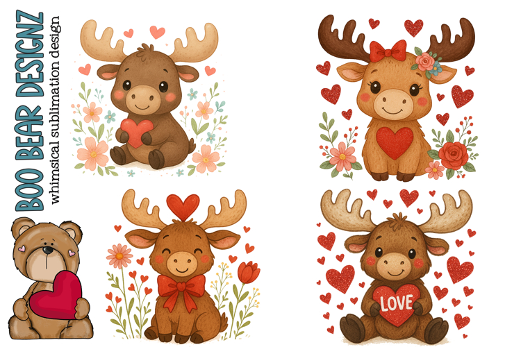 Valentines day Moose Clipart