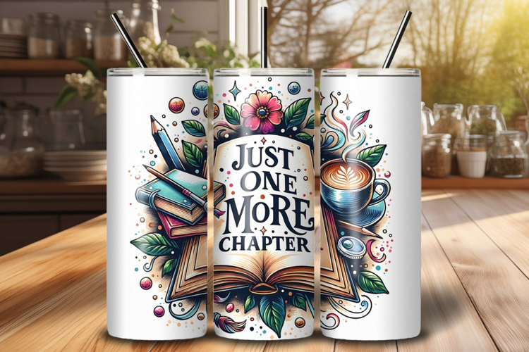 One More Chapter Tumbler Wrap PNG, 20oz Sublimation Design