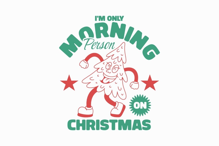 Morning Person On Christmas T-shirt Design