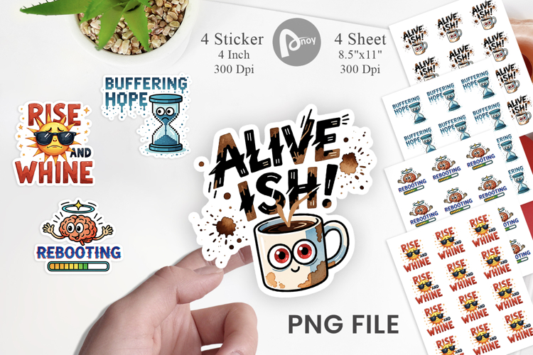 Caffeinated Chaos Quotes Sticker