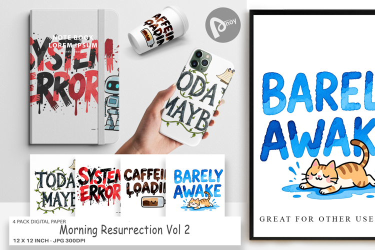 Caffeinated Chaos Quotes Digital Paper