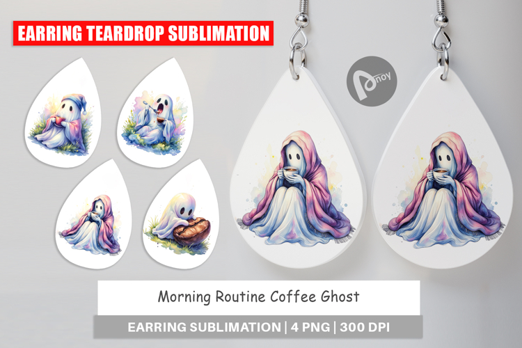 Morning Routine Coffee Ghost Earring