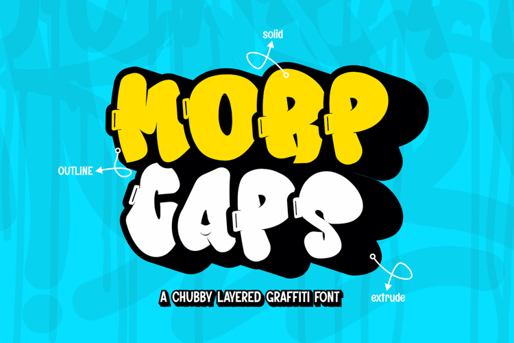 Morp Caps - Chubby Layered Graffiti Font example image 1