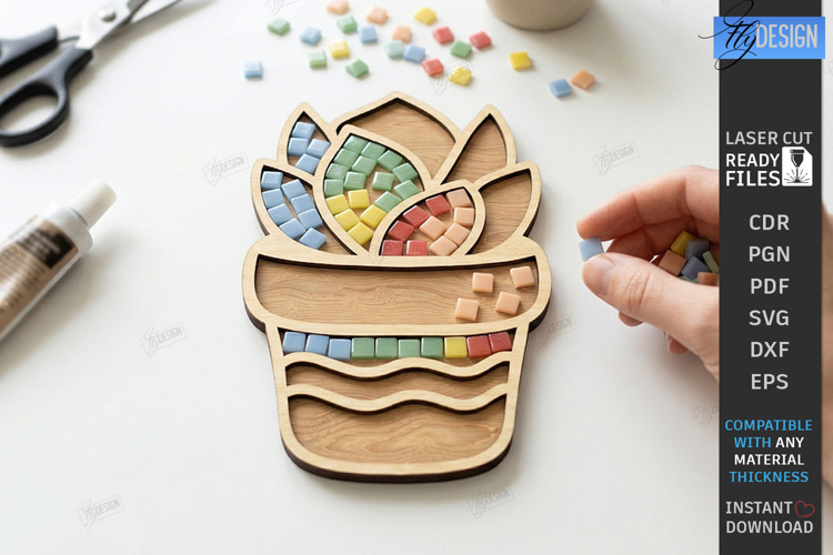 Mosaic Base Laser Cut | DIY Craft Kit Supplies | Mosaic Art