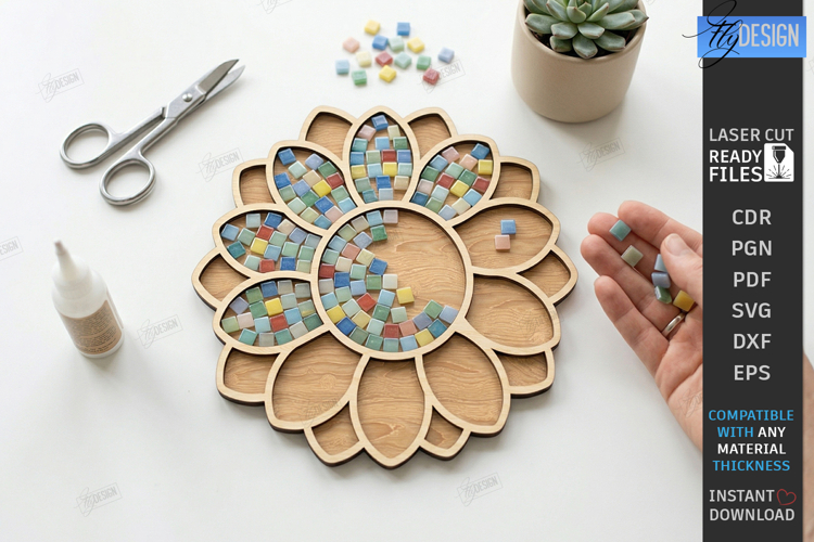 Mosaic Base Laser Cut | DIY Craft Kit Supplies | Mosaic Art