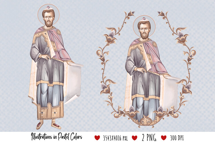 Moses Prophet. Illustration in Byzantine Style example image 1