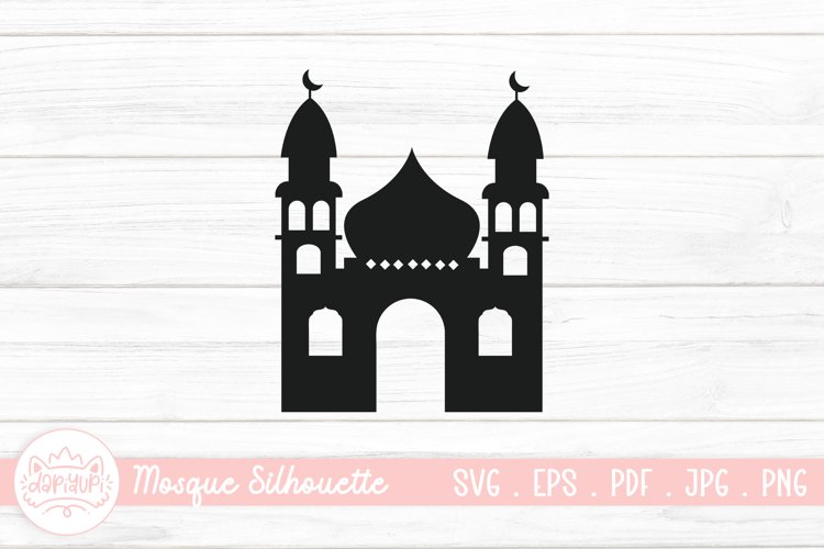 Islamic Mosque Silhouette SVG | Vector Muslim Mosque example image 1