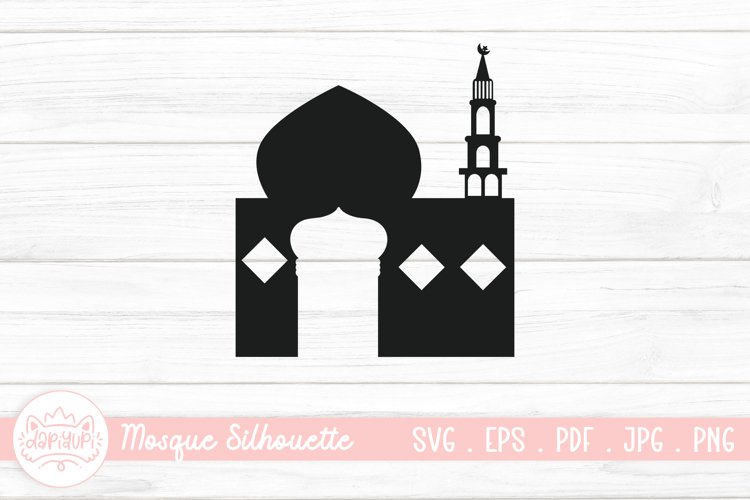 Islamic Mosque Silhouette SVG | Vector Muslim Mosque example image 1