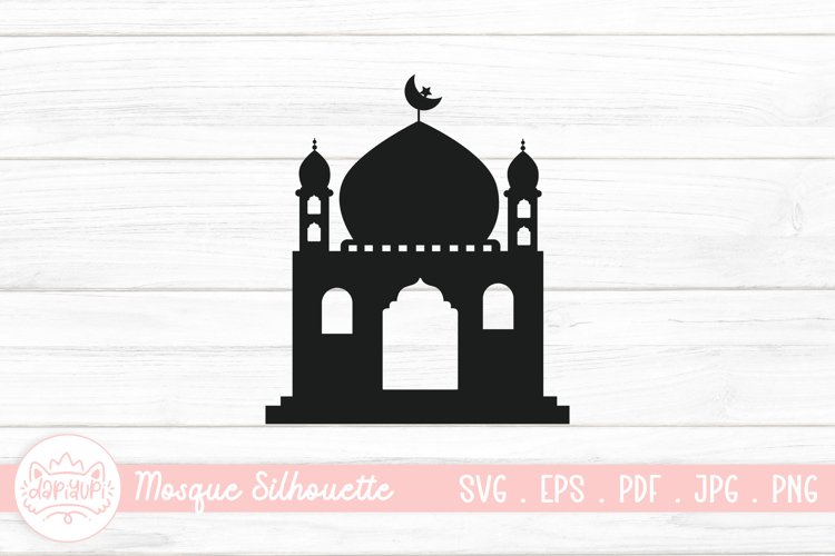 Islamic Mosque Silhouette SVG | Vector Muslim Mosque example image 1