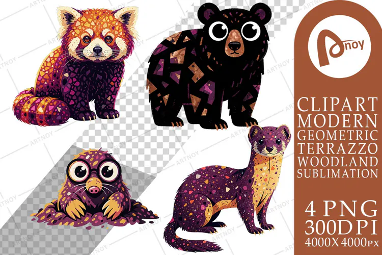 Terrazzo Wild Animals Sublimation