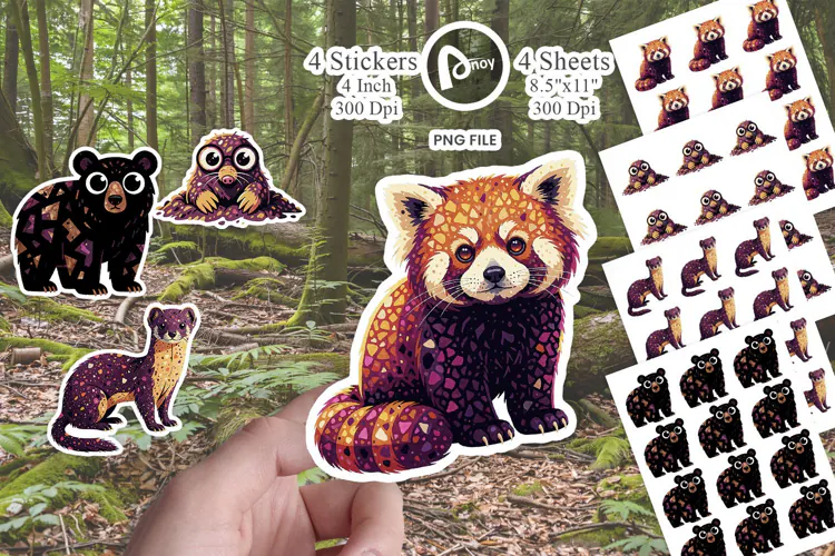 Terrazzo Wild Animals Sticker