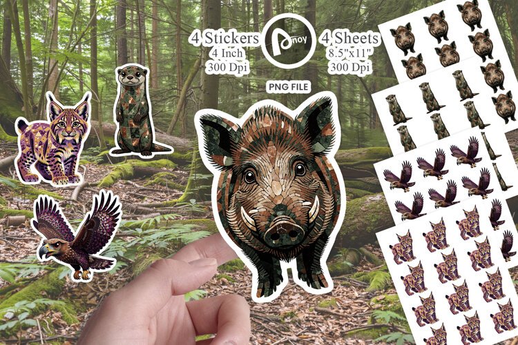 Terrazzo Wild Animals Sticker example image 1