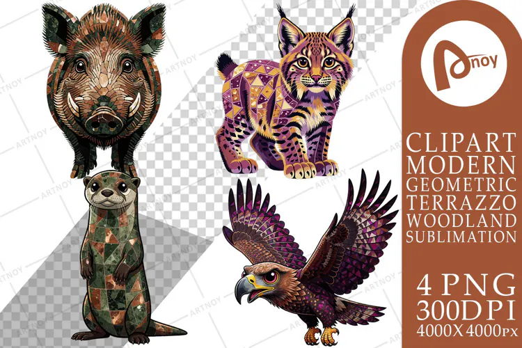 Terrazzo Wild Animals Sublimation