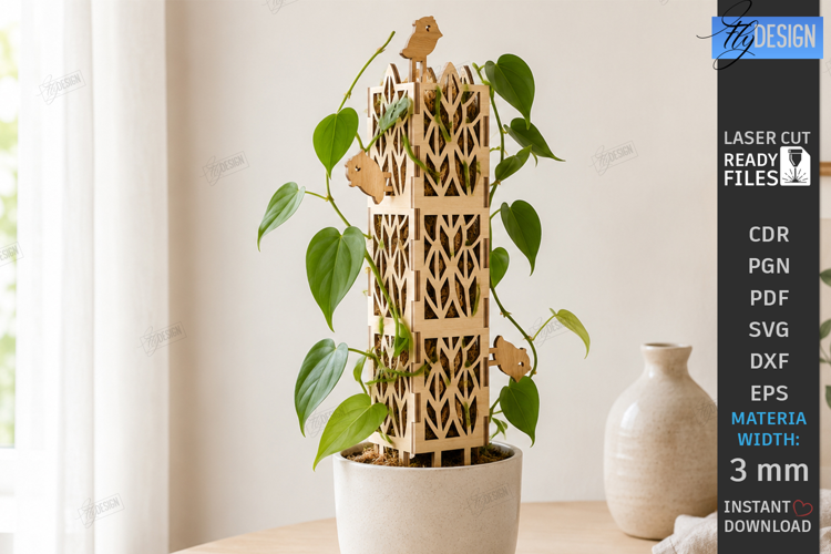 Moss Pole Laser Cut | Plant Trellis | Plant Stake | Garden