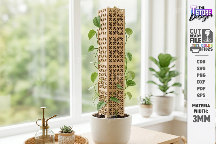 Gothic Moss Pole Laser Cut | Modular Gothic Plant Trellis