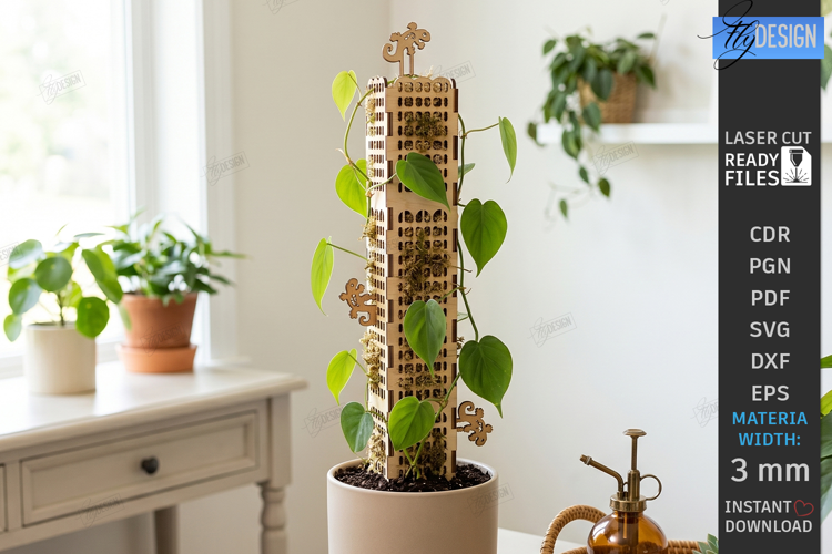 Moss Pole Laser Cut | Plant Trellis | Plant Stake | Garden