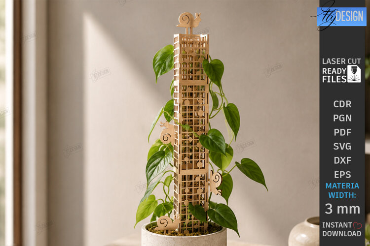 Moss Pole Laser Cut | Plant Trellis | Plant Stake | Garden example image 1