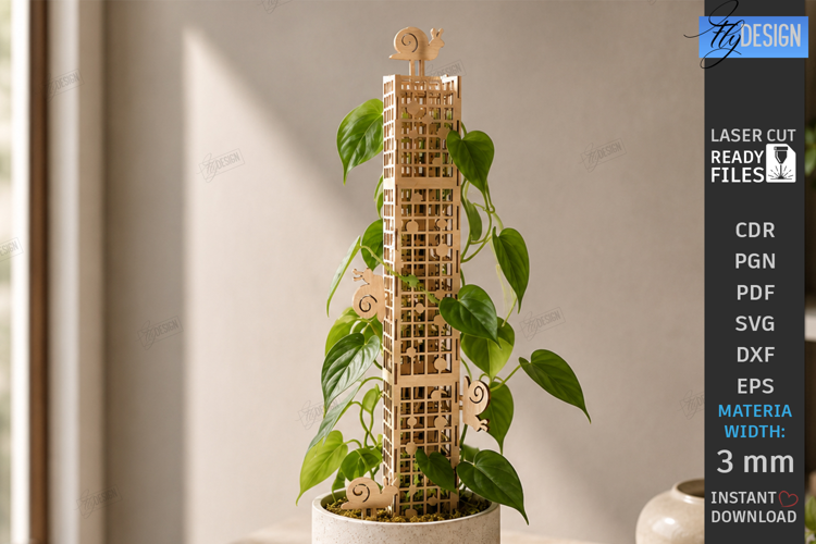 Moss Pole Laser Cut | Plant Trellis | Plant Stake | Garden
