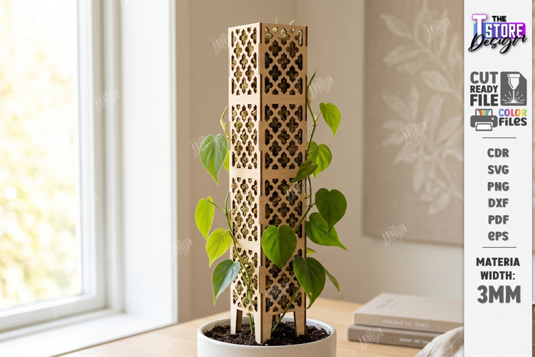 Gothic Moss Pole Laser Cut | Modular Gothic Plant Trellis