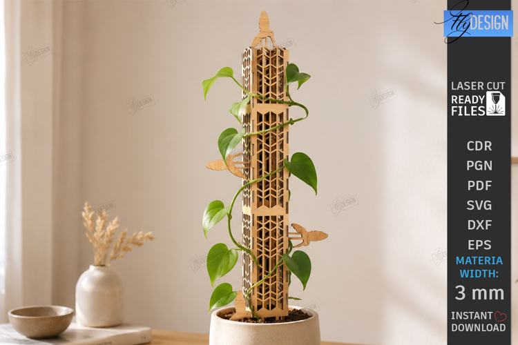 Moss Pole Laser Cut | Plant Trellis | Plant Stake | Garden