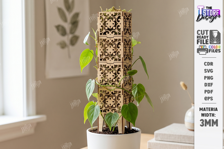 Gothic Moss Pole Laser Cut | Modular Gothic Plant Trellis