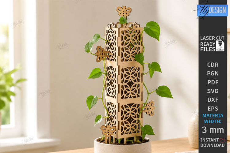 Moss Pole Laser Cut | Plant Trellis | Plant Stake | Garden
