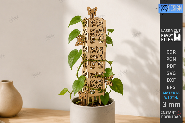 Moss Pole Laser Cut | Plant Trellis | Plant Stake | Garden