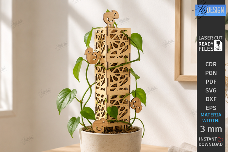 Moss Pole Laser Cut | Plant Trellis | Plant Stake | Garden