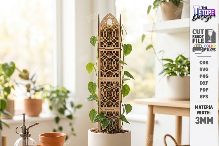 Gothic Moss Pole Laser Cut | Modular Gothic Plant Trellis