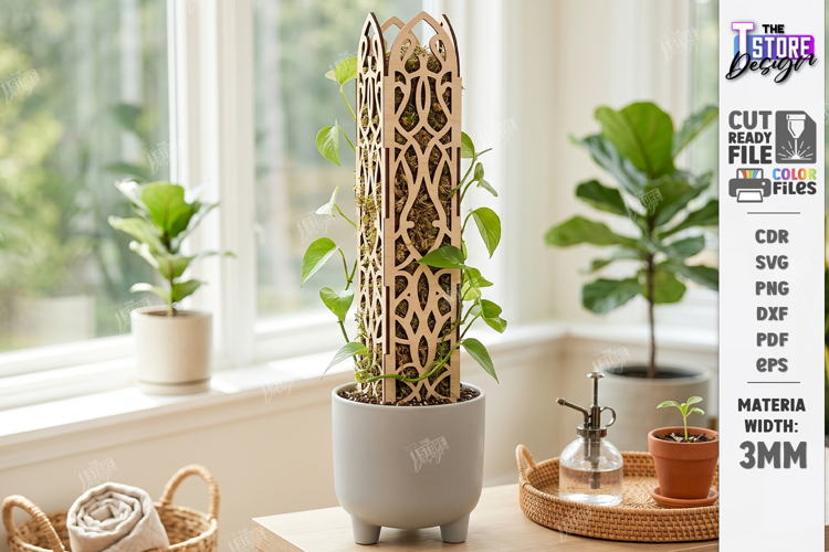 Gothic Moss Pole Laser Cut | Modular Gothic Plant Trellis