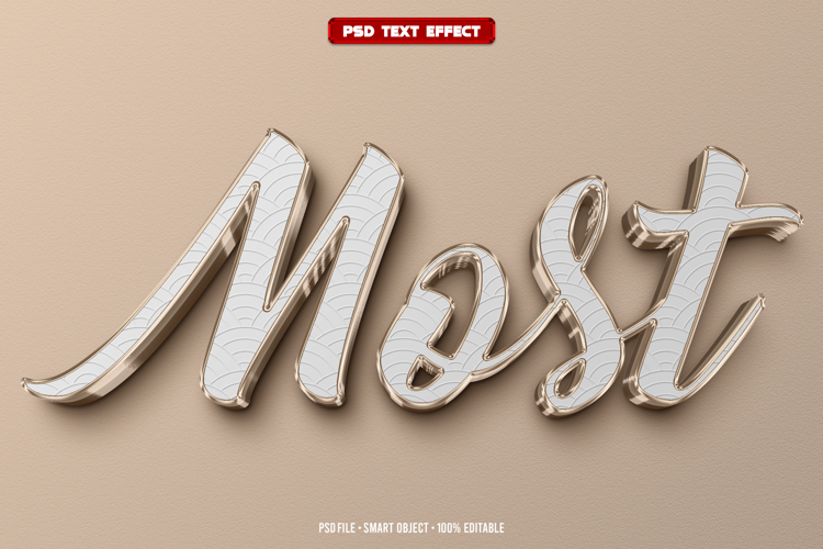 Most 3D editable text effect