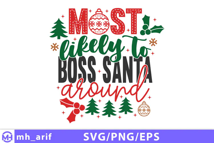Most Likely To Boss Santa Around SVG Family Matching