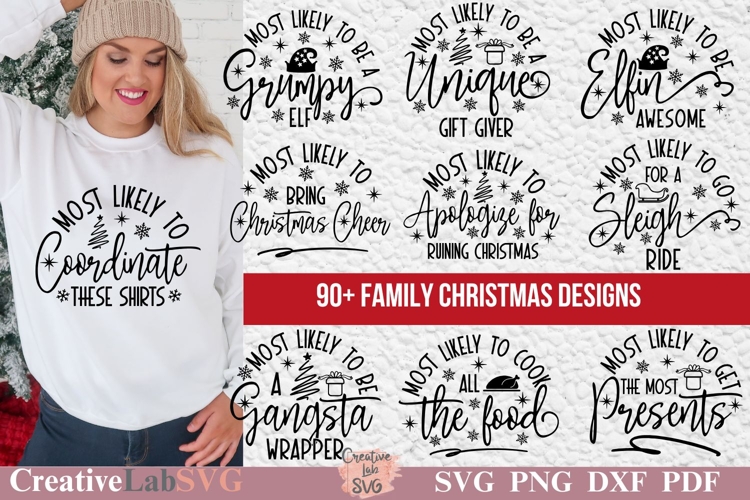 Most Likely To Family Christmas Shirt Design SVG Bundle