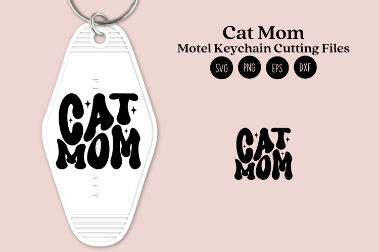 Motel Keychain SVG | Cat Mom Key Tag Design SVG