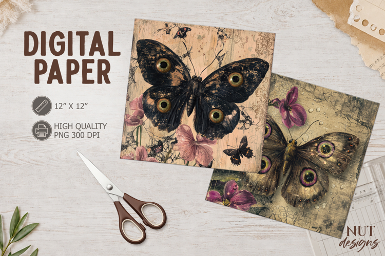 Vintage Butterfly Journal junk grunge nature ephemera