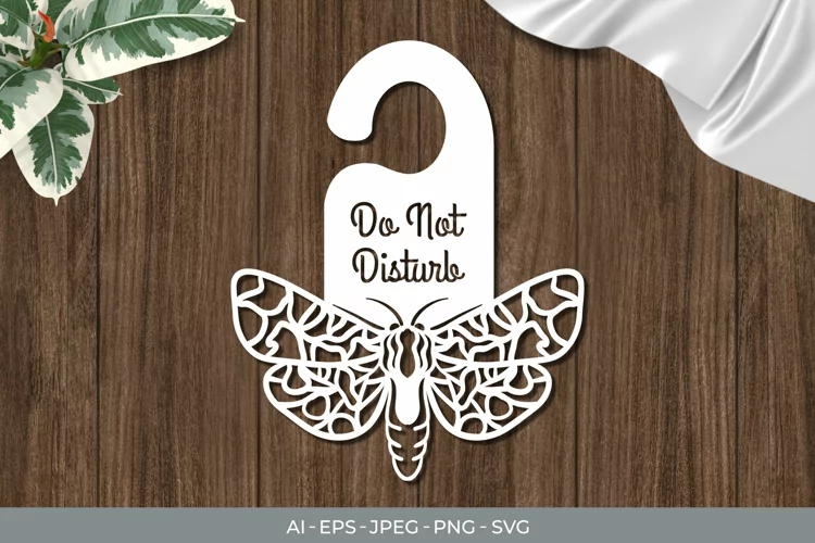 Moth Door Tag - Do Not Disturb SVG File
