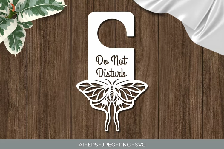 Moth Door Tag - Do Not Disturb SVG File