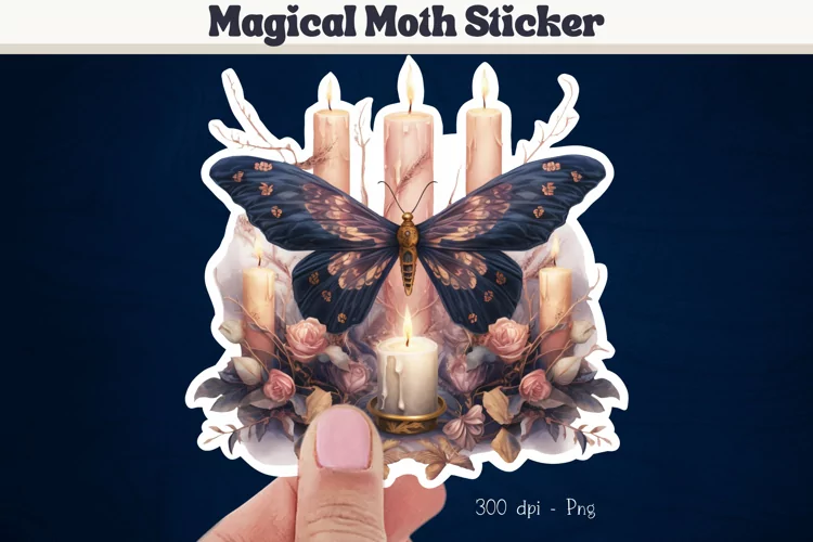 Moth Stickers Png | Watercolor Butterfly Sticker Designs