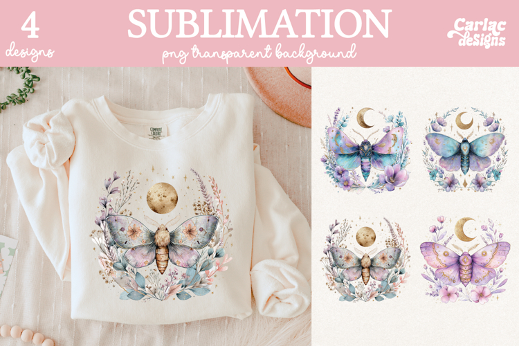 Moth Sublimation Bundle, Moth Clipart Bundle