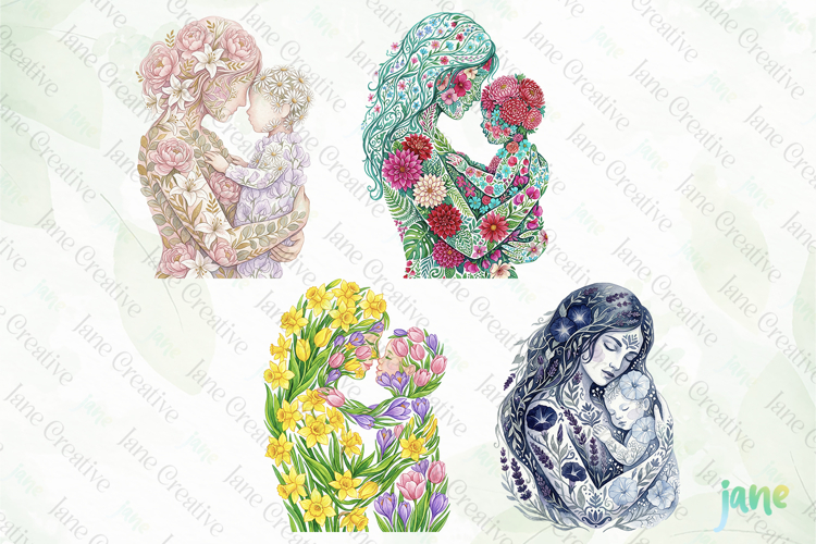 Mother   child Flowers PNG