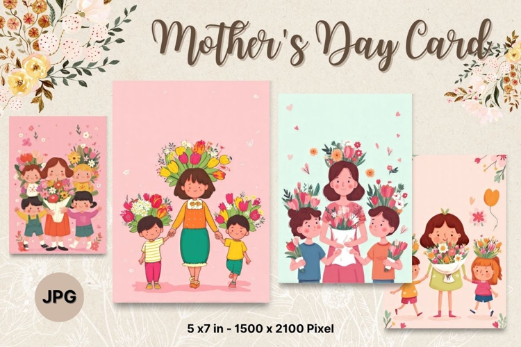 Mother's Day Card Happy MOM flower Printable Gift Card_2