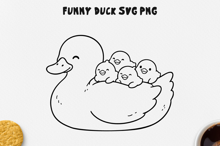 Cute Duck Doodle Clipart PNG SVG