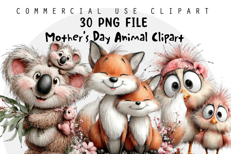 Mothers Day Animal Clipart