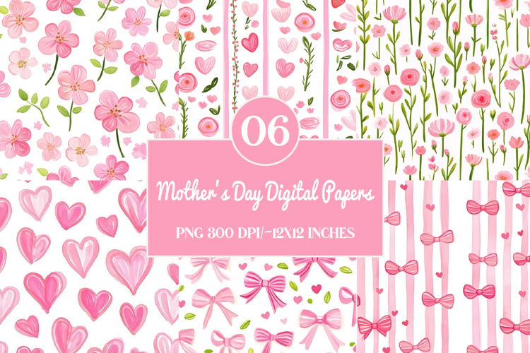 Mother’s Day Digital Papers, Mother’s Pattern